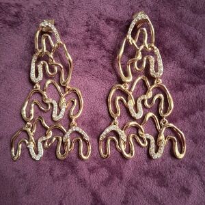 Alexis Bittar Gold and Silver Statement Earrings